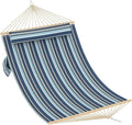Hammocks 12 FT Double Quilted Fabric Hammock with Spreader Bar and Detachable Pillow 2 Person Hammock for Outdoor Patio Backyard Poolside 450lbs Weight Capacity