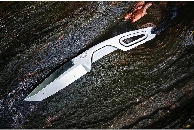 Extrema Ratio - Versa (Satin) Fixed Blade Knife Böhler N690 steel blade hardened to 58 HRC satin finish ergonomic aluminum handle scales reversible pocket clip handcrafted in Italy