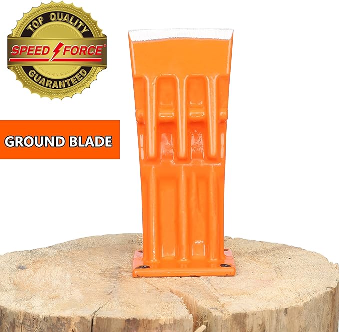 SPEED FORCE Firewood Kindling Log Wood Splitter – No Axe! Wedge Point Splits Firewood 3 Inch Orange with Safety Cover