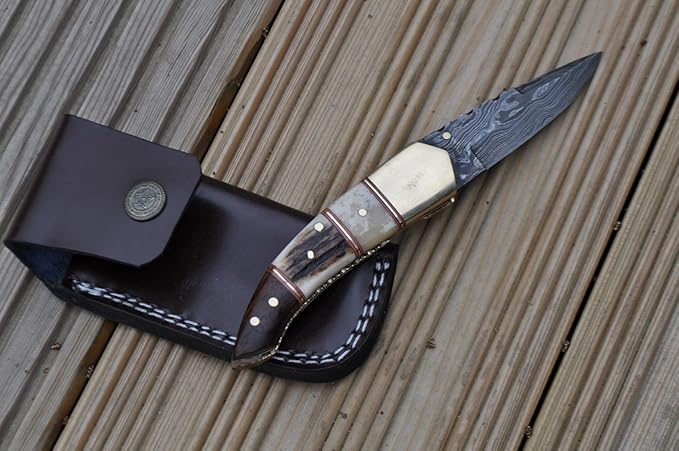 Perkin - Handmade Damascus Pocket Knife - Beautiful Folding Knife