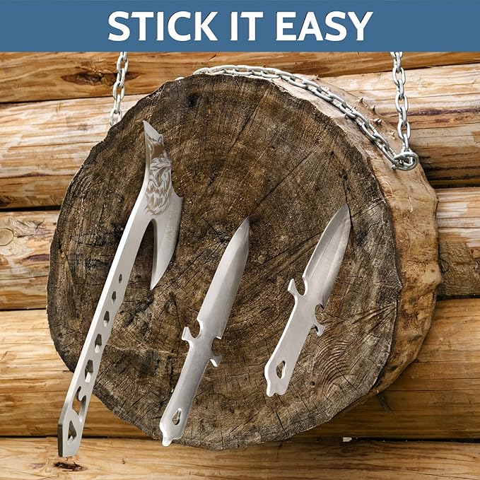 Throwing Stars Axe Throwing Game for Backyard Throwing Axes and Tomahawks Set with Nylon Sheath 10in Throwing Hatchet Axe for Adults Competition and Recreation Axe Gift Set for Men