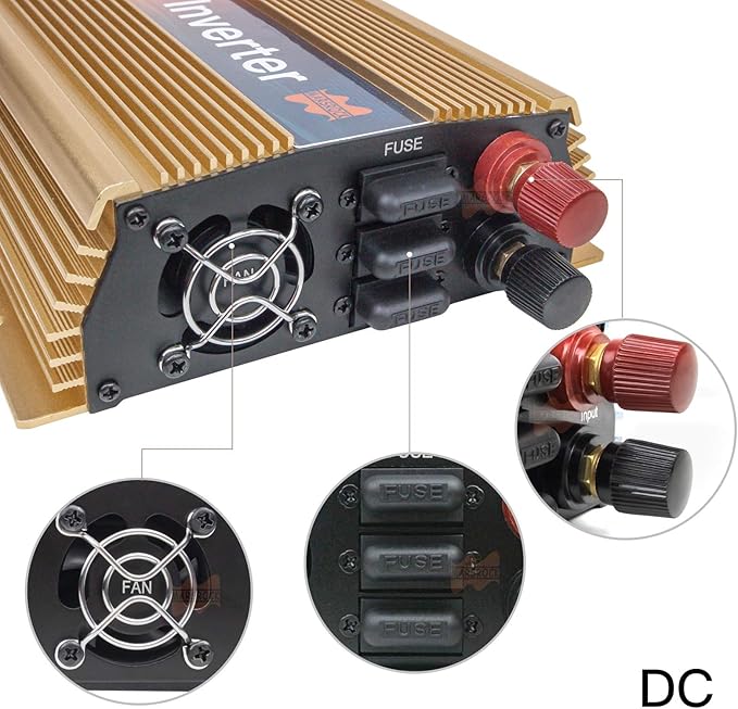 1000W MPPT Pure Sine Wave Grid-Tie Micro Inverter Converts 20-50V DC to 110V/120V AC Perfect for Home Solar or Wind Power Systems.