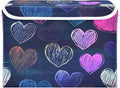 Storage Cube with Lid Doodle Hearts Print 16.5×12.6×11.8 IN Collapsible Large Capacity Foldable Storage Basket Bin Organizer