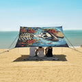 ALAZA Skull Rose Flowers Beach Tent Sun Shelter UPF50+ Protection Beach Shade Canopy w/ 4 Sandbags for Outdoor Camping Fishing Backyard Fun Picnic 10x9 ft