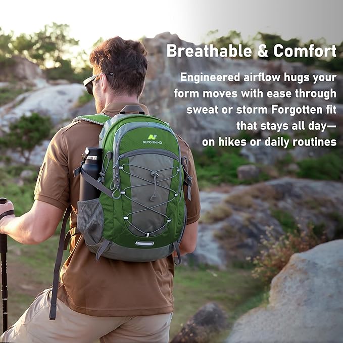 N NEVO RHINO Hiking Backpack 20L Water Resistant Outdoor Day PackLightweight Travel Small Backpack for Men Women