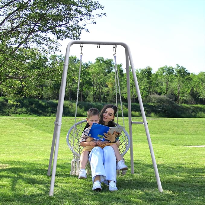 G TALECO GEAR Hammock Chair StandHeavy-Duty Steel 300LBS Multi-Use Hammock Stand for Outdoor Indoor Swing Chair not Include (White)