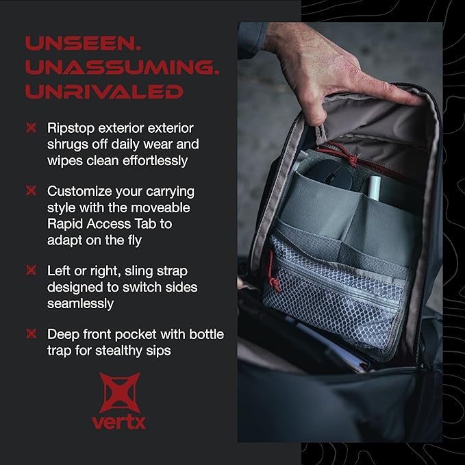 Vertx Urban Ghost Tactical Sling Bag (10L) – Durable Ripstop CCW Carry Pack with Rapid Access Tab Lockable Zippers Mountain - One Size