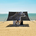 ALAZA Black Galaxy Beach Tent Sun Shelter UPF50+ Protection Beach Shade Canopy w/ 4 Sandbags for Outdoor Camping Fishing Backyard Fun Picnic 10x9 ft