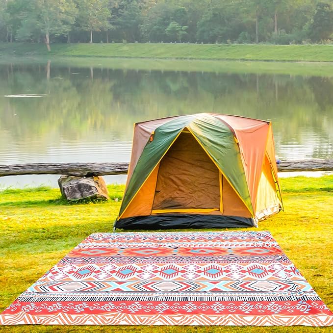 Beach Blanket Waterproof Sandproof Beach Mat 79 X 83/10'x9'for 2-8 Adults Quick Drying Outdoor Picnic Mat Beach Accessories for Travel Camping Hiking