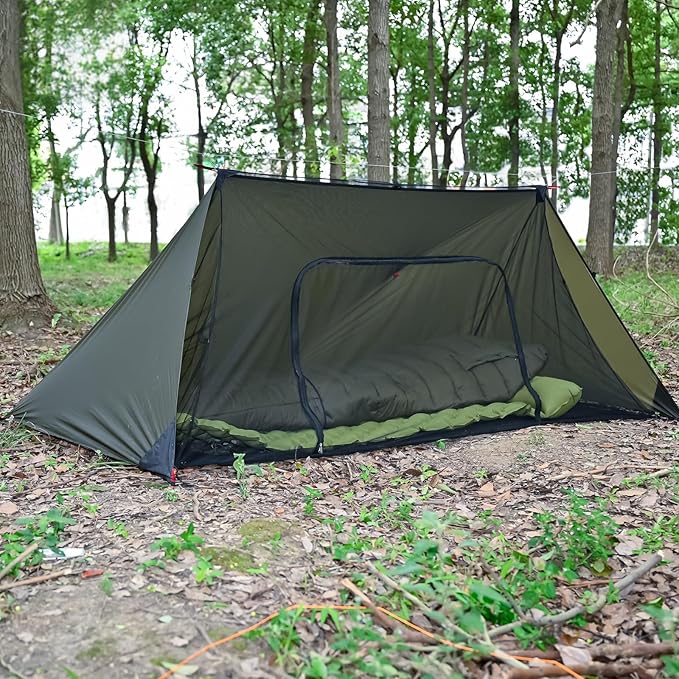 Onewind Camping Mosquito Net for Cot Shelter Bugnet Camping Screen Room Ultralight No-See-Um Breathable Mesh Bugnet Mosquito Netting with Double Sided Zipper Black