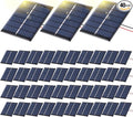 Kanayu 40 Pcs Small Solar Panels 3v 120ma Mini Polycrystalline Solar Cells DIY System Kits Epoxy Panel Module Photovoltaic Cells Charger 60 x 55 mm for Light Flashlight Charger