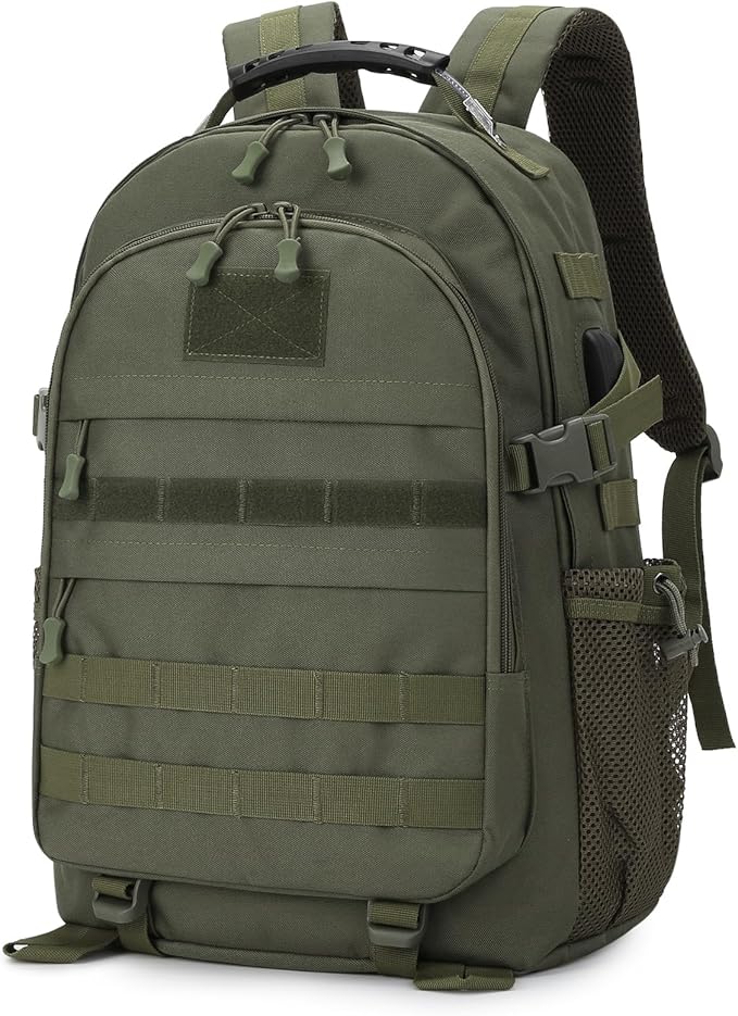 HUNTVP Military Tactical Backpack 40L Large Army 3 Day Pack Molle Bag Backpacks WR Hunting Rucksack (Army Green)