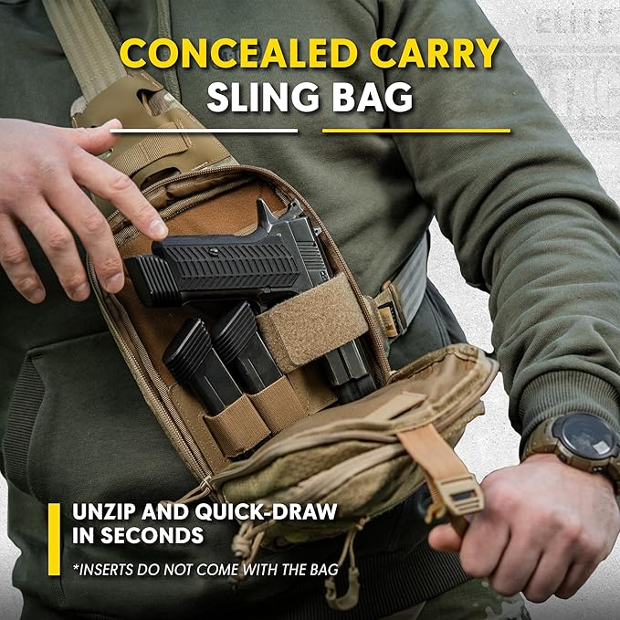 M-Tac Elite Sling Bag - EDC Tactical Crossbody Concealed Carry CCW Chest Pack