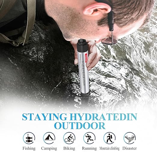 4 Pack Timain Mini Water Filter StrawsWater Purifier Survival for Emergency PreparednessBreak GlassTravelCamping HikingFishingHunting (4)