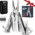 BIBURY Multitool with Pocket Knife 19-in-1 Stainless Steel Pliers with Scissors Self-locking Multi tools with EDC Sheath for Home Camping Hiking Survival Gifts for Men BI2038A