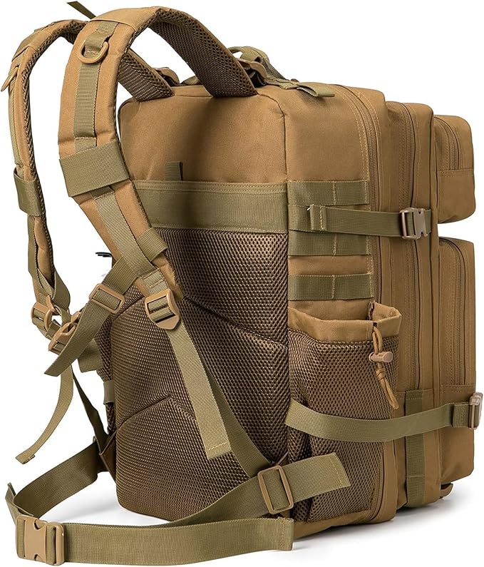 45L Tactical Backpack Large Capacity Outdoor Rucksack 3 Day Fitness Hiking Bag Hiking Camping Gear Backpacks Indian Bag (Pack of 1) Colour Khaki