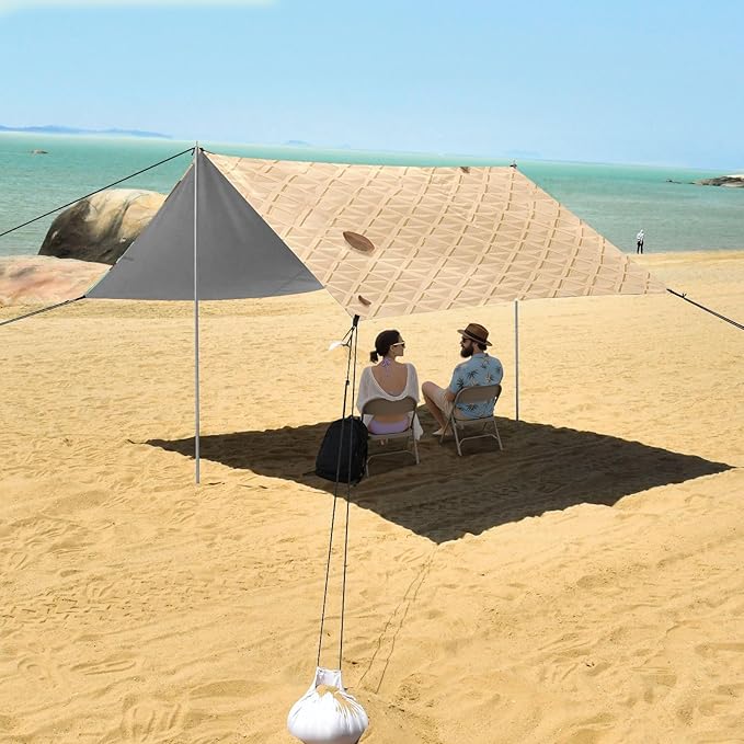 ALAZA Mint Green Ice Cream Beach Tent Sun Shelter Portable Canopy Sunshade for Outdoor Camping Picnics Backyard Fun 10x9 ft