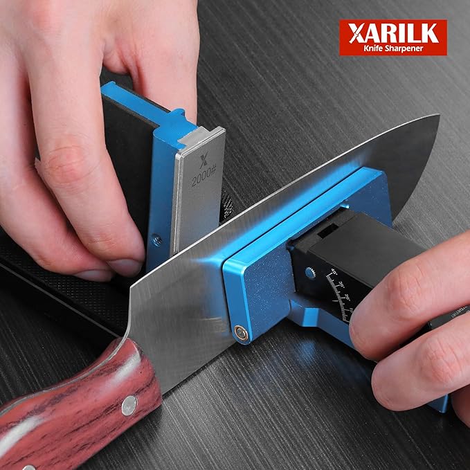Upgraded Rolling Knife Sharpener Kit – Adjustable 10 – 40° Removable Diamond Stones (320# 800# 2000#) Compact &amp Portable – Premium Knife Sharpening System for Kitchen &amp Outdoor Use