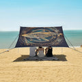 ALAZA Golden Whale Mandala Beach Tent Sun Shelter UPF50+ Protection Beach Shade Canopy w/ 4 Sandbags for Outdoor Camping Fishing Backyard Fun Picnic 10x9 ft