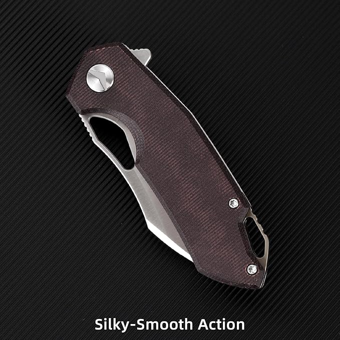 Pocket Knife for Men154CM Steel BladeHunting Knife Camping Folding Knives with for OutdoorSurvivalTacticalHunting and Camping（Red）