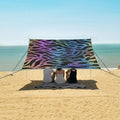 ALAZA Rainbow Leopard Print Cheetah Beach Tent Sun Shelter UPF50+ Protection Beach Shade Canopy w/ 4 Sandbags for Outdoor Camping Fishing Backyard Fun Picnic 10x9 ft