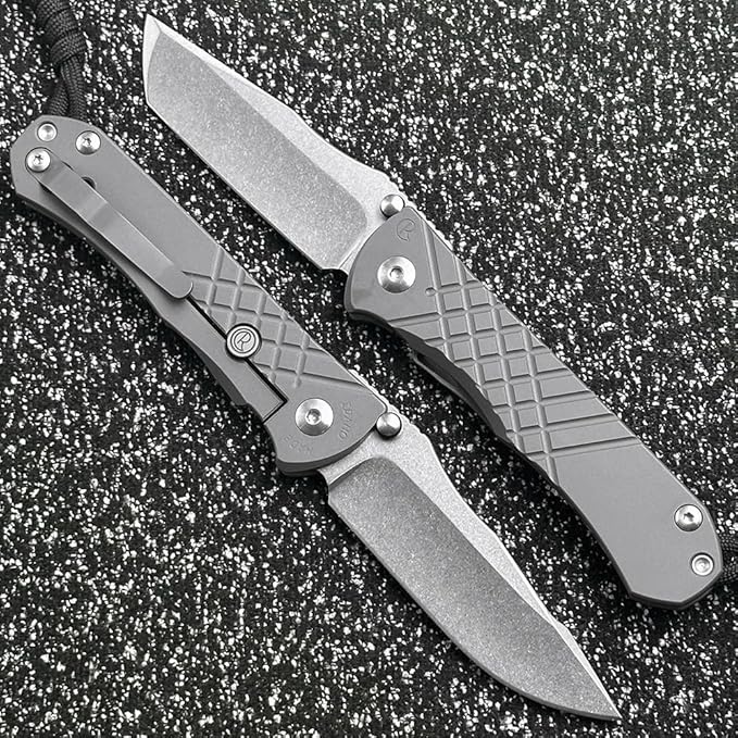 Chris Reeve Umnumzaan Titanium Handle Double Row Ceramic Bearing EDC Tool Folding Knife (Tando Blade)