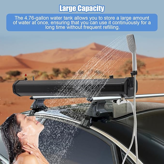 5.28 Gallon Upgraded Pressurized Water Tank for Camping Shower Off Road Shower for Overlanding Portable Water Storage Mount on BumperRoof Rack Mount for VehiclesTrucksSUV