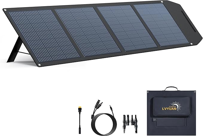 LVYUAN 200W Portable Solar Panel Foldable Solar Panel Solar Cells 22.5% High Efficiency for Outdoor Adventures Power Station Camping RV Solar Generator