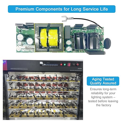 24V 300W LED Power Supply IP67 Waterproof LED Driver AC 110V to DC 24 Volt 12.5A Low Voltage Transformer Converter for Outdoor LED Strip &amp Landscape Lighting 3-Prong Plug with 3.3FT Cable