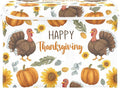 Storage Bins with Lids Storage Containers Box Organizer Bin Basket with Handles for Closet Shelves Clothes Stackable Foldable Decorative Thanksgiving Turkeys Sunflowers White