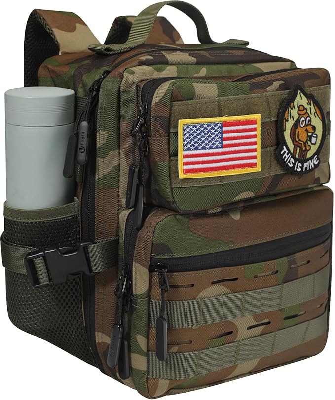 9L Mini Tactical Backpack for Men WomenSmall Military Tactical Backpack for SportGymHikingTravelCamping (Jungle Camo)