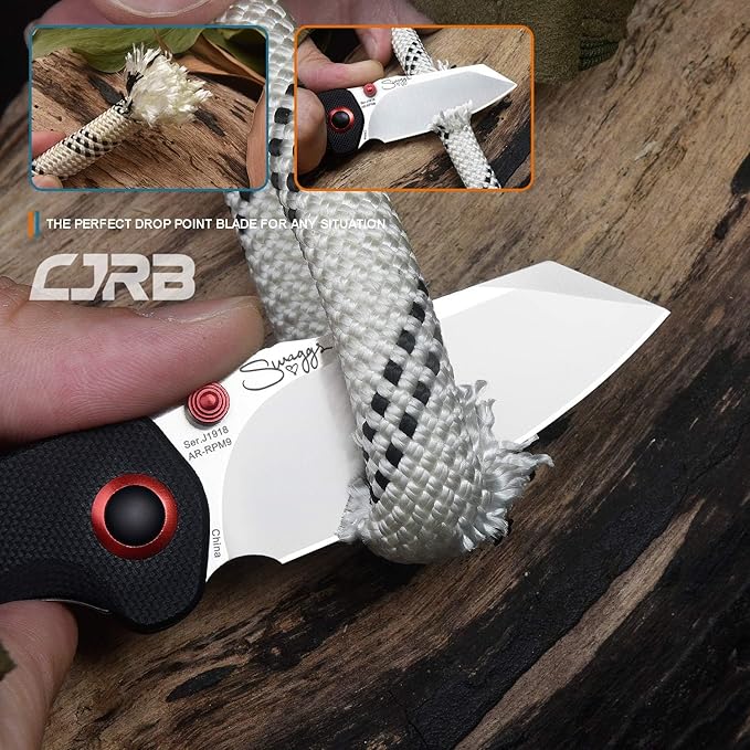 CJRB Maileah Pocket Knife with 2.39’’ AR-RPM9 Powder Steel Blade Folding Knife with G10 Handle Tactical Knife &amp EDC Knife Pocket Knife for Men Ideal for Outdoor Survival Camping Hunting 1918 Blac
