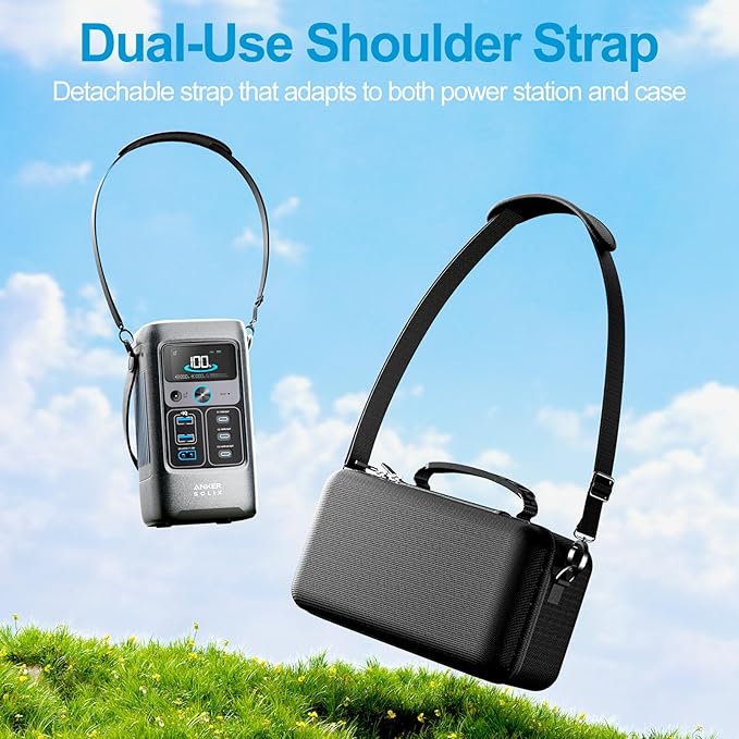 ProCase Hard Travel Case for Anker SOLIX C200 DC/MARBERO 88Wh Power Bank Station Outdoor Carrying Storage Bag for 192Wh 60000mAh Portable Power Station 200W Solar Generator with Adjustable Strap
