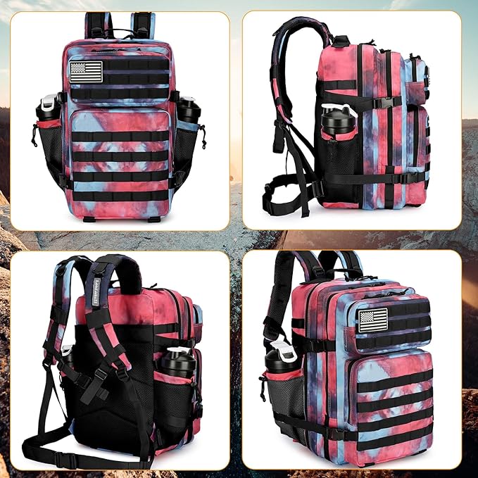 Lovelinks21 25L Tactical Backpack Military Tactical Backpack for Men and Women Small Assault Pack Outdoor Travel Hiking Camping Rucksack with Molle Webbing (Nebula Camo)