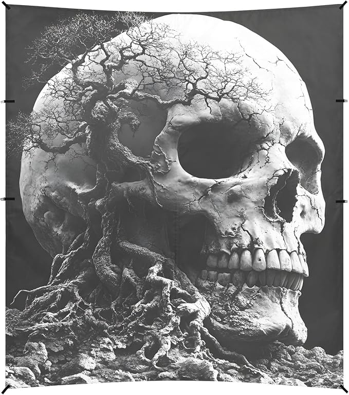 ALAZA Tree Skull Beach Tent Sun Shelter Portable Canopy Sunshade for Outdoor Camping Picnics Backyard Fun 10x9 ft