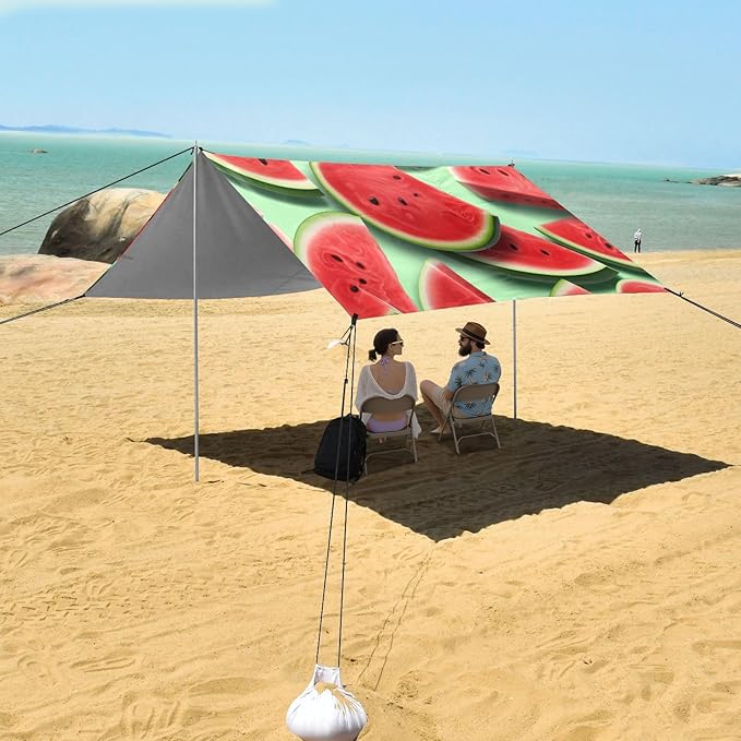 ALAZA Watermelon Summer Fruit Beach Tent Sun Shelter Portable Canopy Sunshade for Outdoor Camping Picnics Backyard Fun 10x9 ft