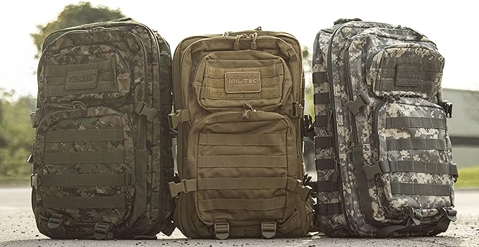 Mil-Tec Unisex Assault Pack - Rugged Durable Lightweight Ergonomic Versatile Tactical Outdoor Camping Hiking Backpack with Adjustable Padded Shoulder Straps &amp MOLLE Loops Digital Woodland Camo 3