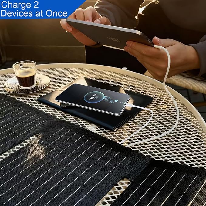 30W Portable Solar PanelsETFE Foldable Solar Panel with USB-C/USB-A/DC Ports for HikingCampingBackpackingIP65 Waterproof Small Folding Solar Charger for PhoneTabletsPower Bank