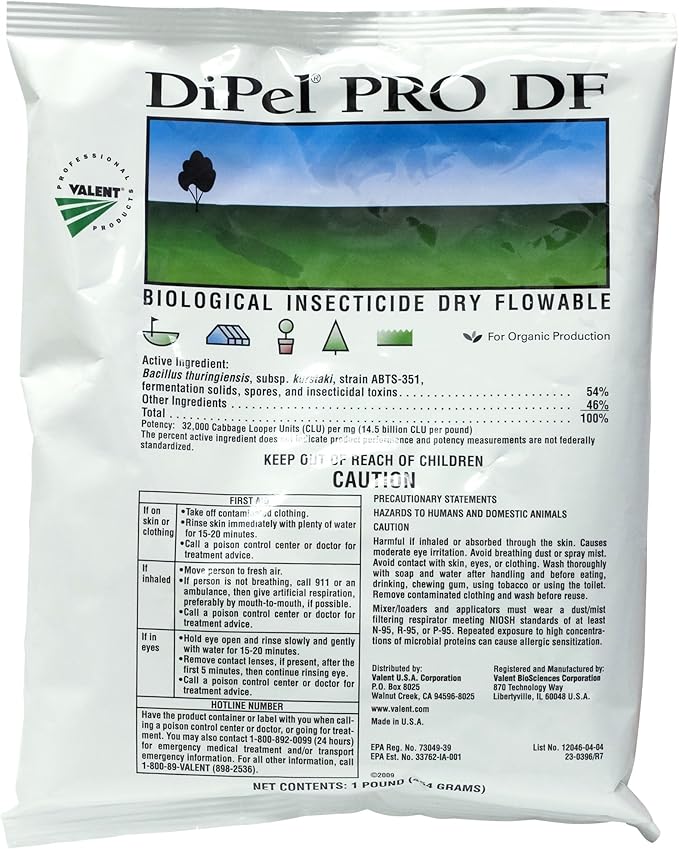 Valent USA Dipel Pro DF Biological Insecticide BT 54% 1lb Bag