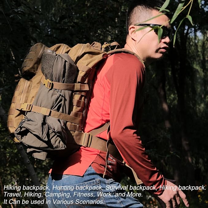 45L Tactical Backpack for Men Women Military Assault Pack with MOLLE Large 3 Day Bug Out Bag for Hiking Camping