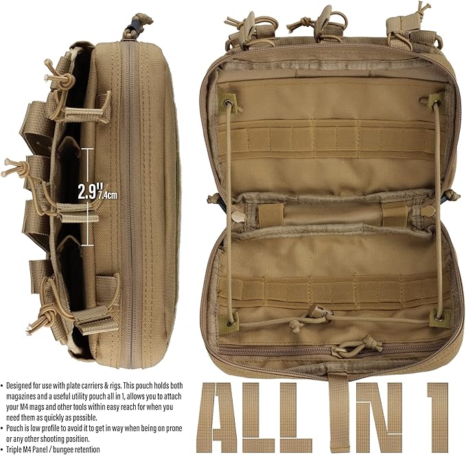 WYNEX Tactical Mag Admin Pouch 2 Pack Shoulder Strap Pad for Vest Carrier Molle Utility Tool Pouch Medical EMT Organizer Backpack Strap Cushion Pads