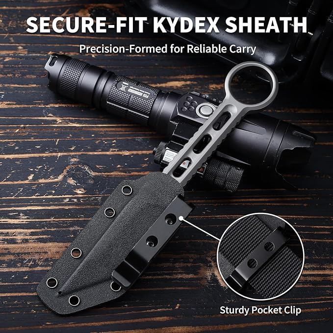 EDC Fixed Blade Knife with Sheath Camping Knife Fixed Blade 2.83 Outdoor Survival Blade Full Tang Hunting Knives for Men Women BS-02