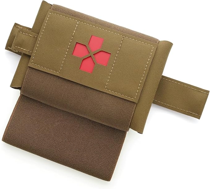 Mini IFAK Med Pouch Rapid Deploy MOLLE Medical First Aid Kit Micro Trauma Pouch Compatible with Vest Backpack Belts