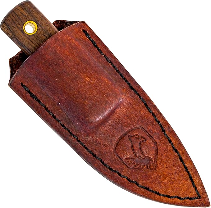 Condor Tool &amp Knife Compact Kephart Knife - 1095 High-Carbon Steel Blade - Ergonomic Walnut Handle - Premium Handcrafted Leather Sheath - Ideal for Survival Camping and Outdoor Adventures