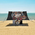 ALAZA Boho Wolf Indian Beach Tent Sun Shelter UPF50+ Protection Beach Shade Canopy w/ 4 Sandbags for Outdoor Camping Fishing Backyard Fun Picnic 10x9 ft