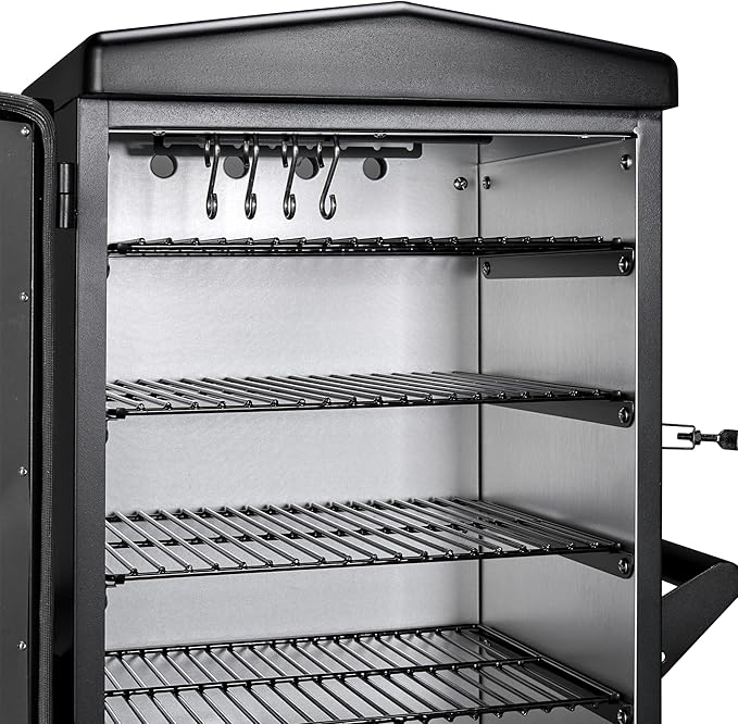 Digital Electric Smoker with Cover LED Display Build in Meat Probe Large Capacity BBQ Smokers 4 Racks Smoke More with 633 sq in Cooking Area