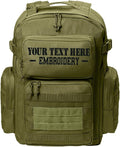 Tactical Gear bag Heavy Duty Duffel Gym bag/Tactical Backpack Custom Embroidered with your own text (Olive Drab Green Backpack)