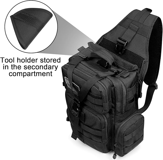G4Free Large Tactical EDC Sling Bag Backpack Military Molle Bag Single Strap Shoulder Backpack for Men | EDC Adjustable Holder