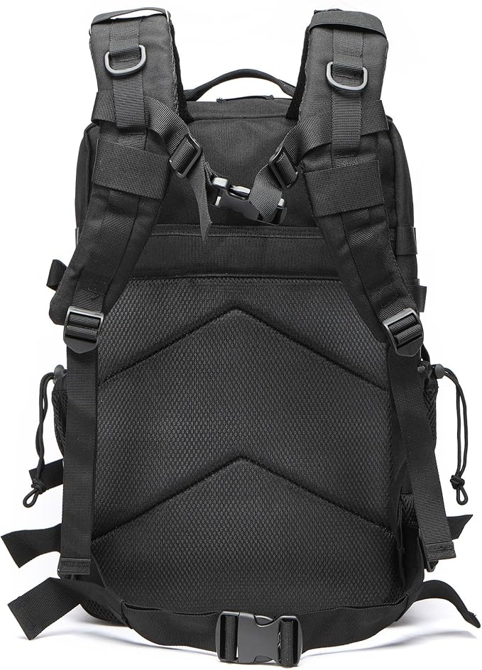 50L Tactical Military Backpack Waterproof Sturdy Bag for Hiking Camping Fishing Gym Backpack with Bottle Holder (Red Black)