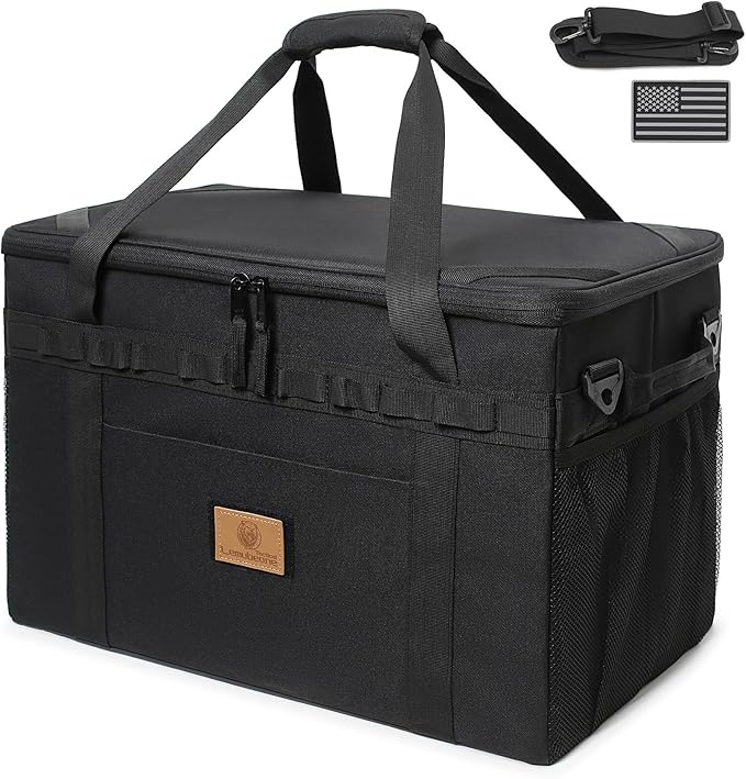 Tactical Camping Storage Bag Utility Tote Bag Camping Kitchen Organizer with Axe Holder &amp Shoulder Strap